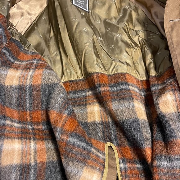 Christian Dior Monsieur Iconic Trench Coat Size 44R Gold Double Breasted Belted - Picture 9 of 14